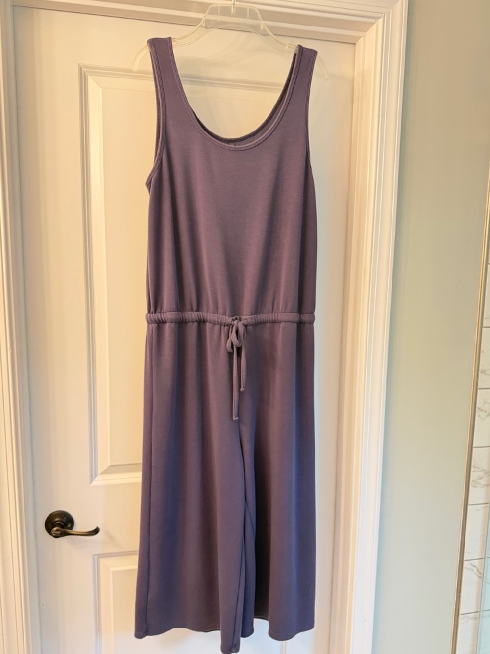 Women’s Gaiam sleeveless wide-leg lounge jumpsuit |purple/blue-gray| large
